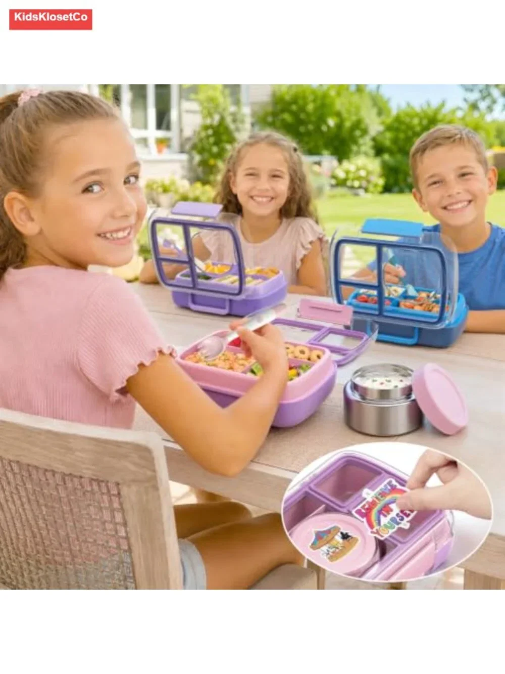 Bento Lunch Box with Stainless Steel Food Jar, Ice Pack & Utensils, Leakproof